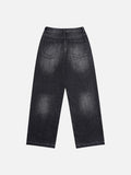 DAXUEN Distressed wide-leg jeans with pyramid studs