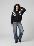 DAXUEN Distressed Wide-Leg Jeans with Studs | DAXUEN — model photo