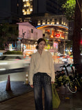 DAXUEN Distressed Wide-Leg Jeans with Studs | DAXUEN — model photo