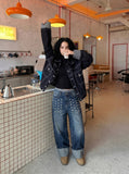DAXUEN Distressed Wide-Leg Jeans with Studs | DAXUEN — model photo
