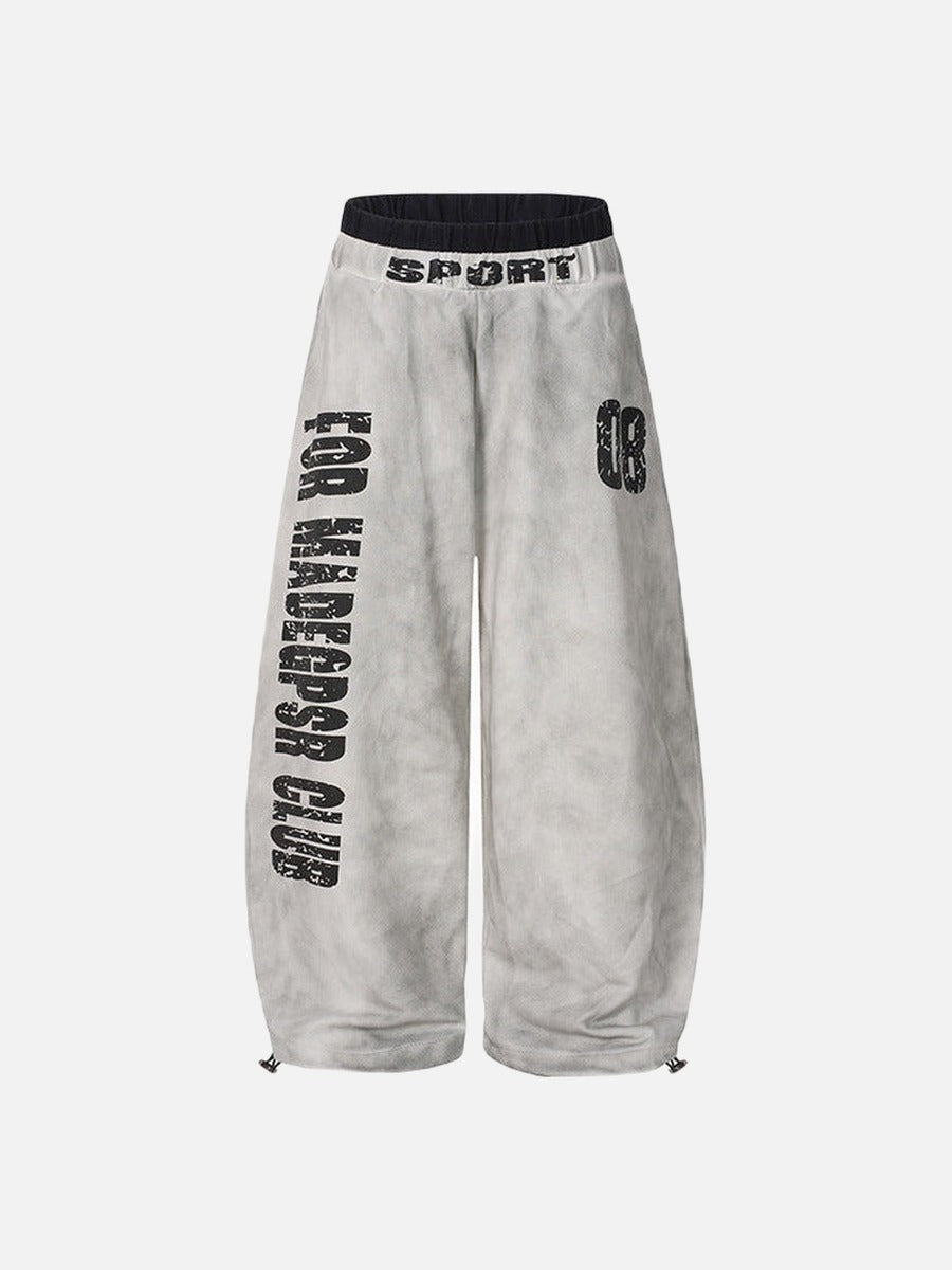 DAXUEN Distressed wide-leg sweatpants in black and grey