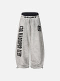 DAXUEN Distressed wide-leg sweatpants in black and grey