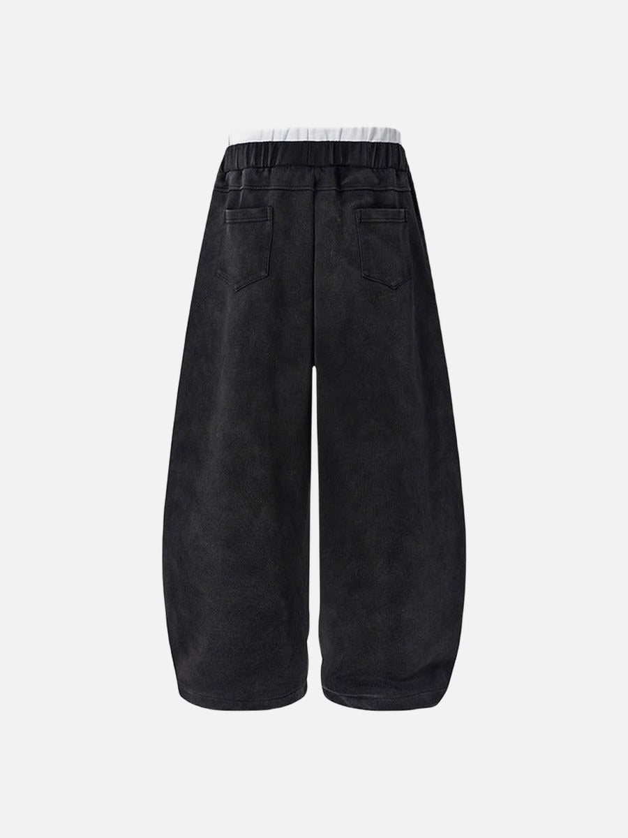 DAXUEN Distressed wide-leg sweatpants in black and grey