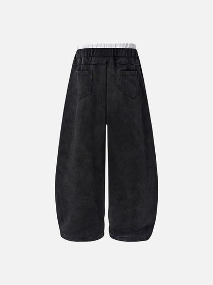 DAXUEN Distressed wide-leg sweatpants in black and grey