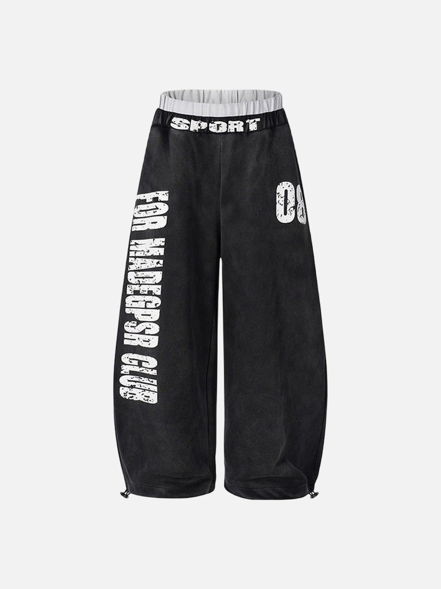 DAXUEN Distressed wide-leg sweatpants in black and grey