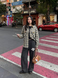 DAXUEN Distressed wide-leg sweatpants with graphic print — model photo