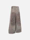 DAXUEN Distressed wide-leg trousers in taupe with paint splatters