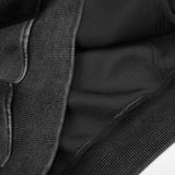 DAXUEN washed black distressed word and number graphic zip hoodie