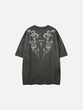 DAXUEN Oversized short-sleeve T-shirt with serpent graphic
