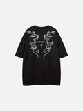DAXUEN Oversized short-sleeve T-shirt with serpent graphic