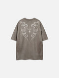 DAXUEN Oversized short-sleeve T-shirt with serpent graphic