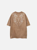 DAXUEN Oversized short-sleeve T-shirt with serpent graphic