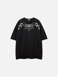 DAXUEN Oversized short-sleeve T-shirt with serpent graphic