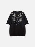 DAXUEN Oversized short-sleeve T-shirt with serpent graphic