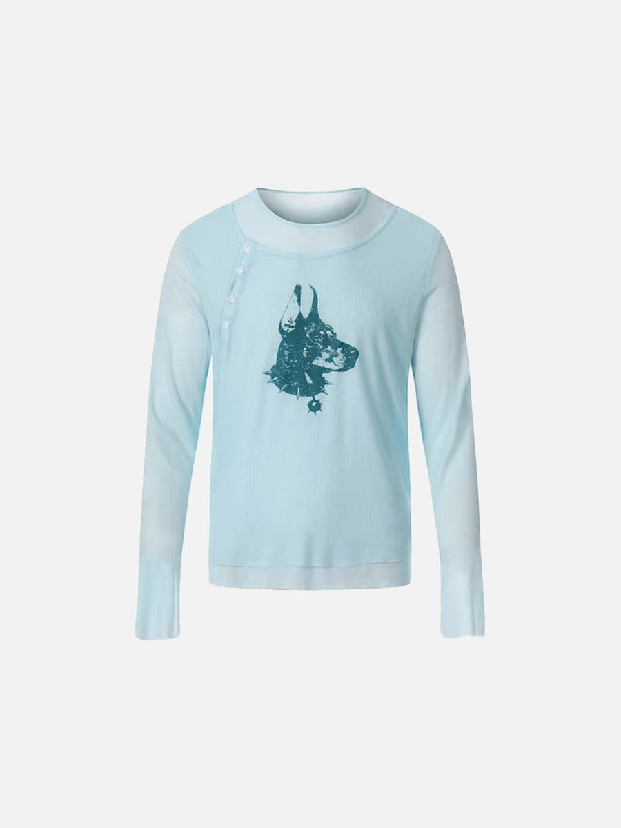 DAXUEN Doberman graphic long sleeve top