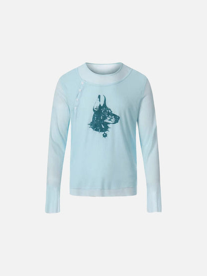 DAXUEN Doberman graphic long sleeve top