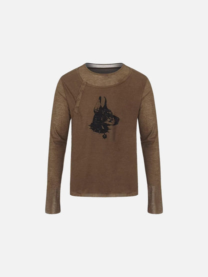 DAXUEN Doberman graphic long sleeve top