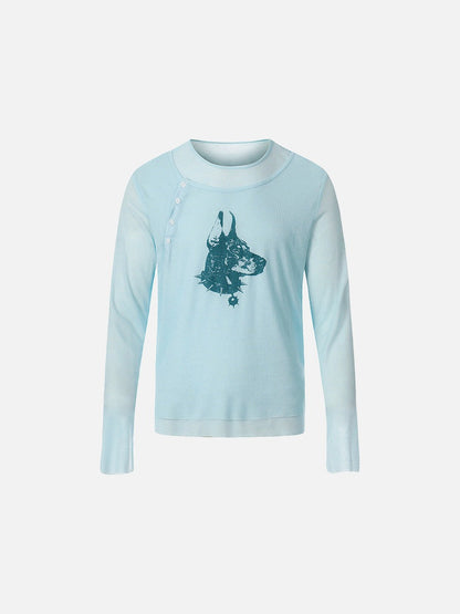DAXUEN Doberman graphic long sleeve top