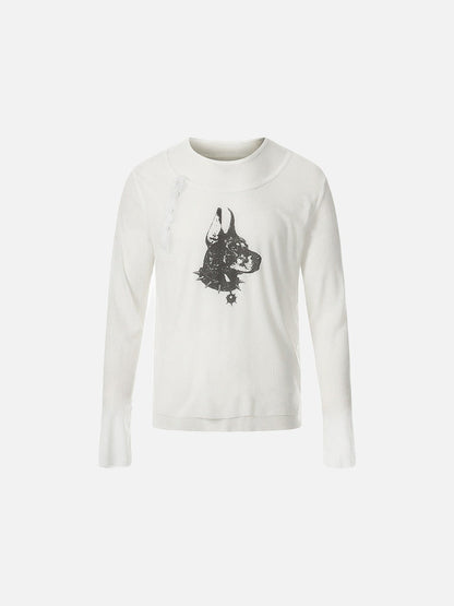 DAXUEN Doberman graphic long sleeve top