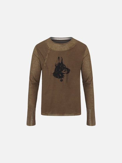 DAXUEN Doberman graphic long sleeve top