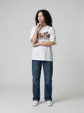 DAXUEN Loose-fitting crew-neck t-shirt with dog print — model photo
