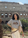 DAXUEN Loose-fitting crew-neck t-shirt with dog print — model photo