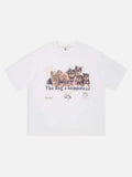 DAXUEN Loose-fitting crew-neck t-shirt with dog print