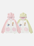 DAXUEN Hooded zip-up sweatshirt with playful graphics