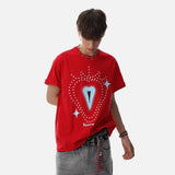 DAXUEN Dotted heart graphic relaxed fit short-sleeved T-shirt