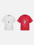 DAXUEN Dotted heart graphic relaxed fit short-sleeved T-shirt