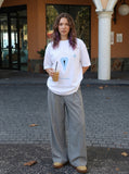 DAXUEN DAXUEN Dotted Heart Graphic Relaxed T-Shirt — model photo