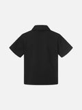 DAXUEN Double-breasted short-sleeved top with shawl collar