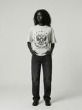 DAXUEN Double-headed eagle graphic short-sleeve T-shirt — model photo