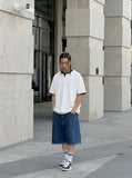 DAXUEN Double-layer crewneck short-sleeved t-shirt — model photo