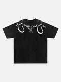 Double snake print crew neck t-shirt