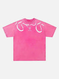 Double snake print crew neck t-shirt