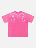 Double snake print crew neck t-shirt