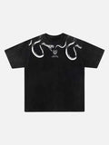 Double snake print crew neck t-shirt