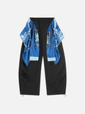 DAXUEN Wide-leg cargo pants with decorative overlays