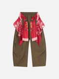 DAXUEN Wide-leg cargo pants with decorative overlays