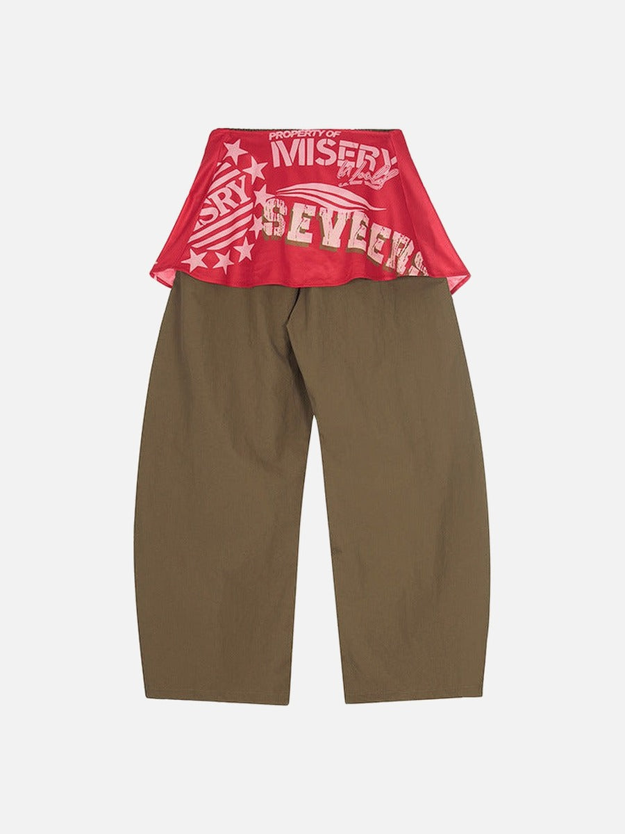 DAXUEN Wide-leg cargo pants with decorative overlays