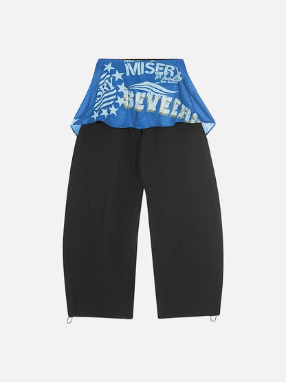 DAXUEN Wide-leg cargo pants with decorative overlays