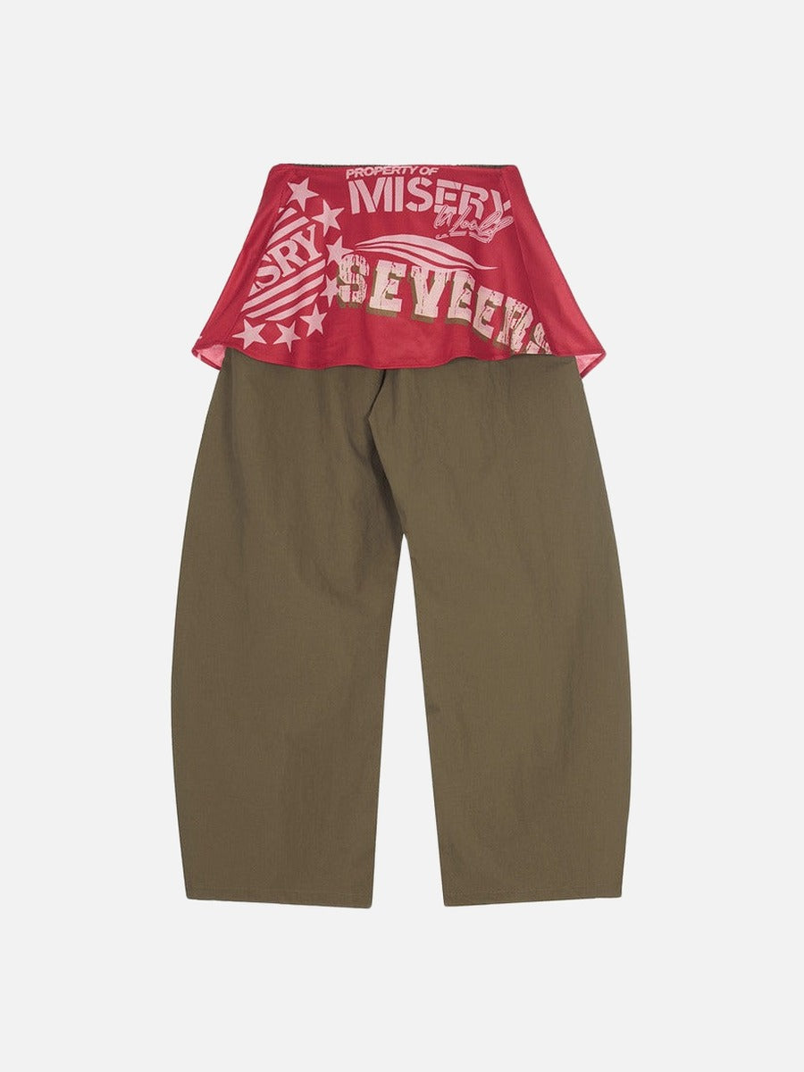 DAXUEN Draped graphic cargo pants with unique prints