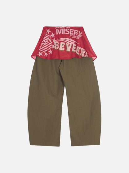 DAXUEN Draped graphic cargo pants with unique prints