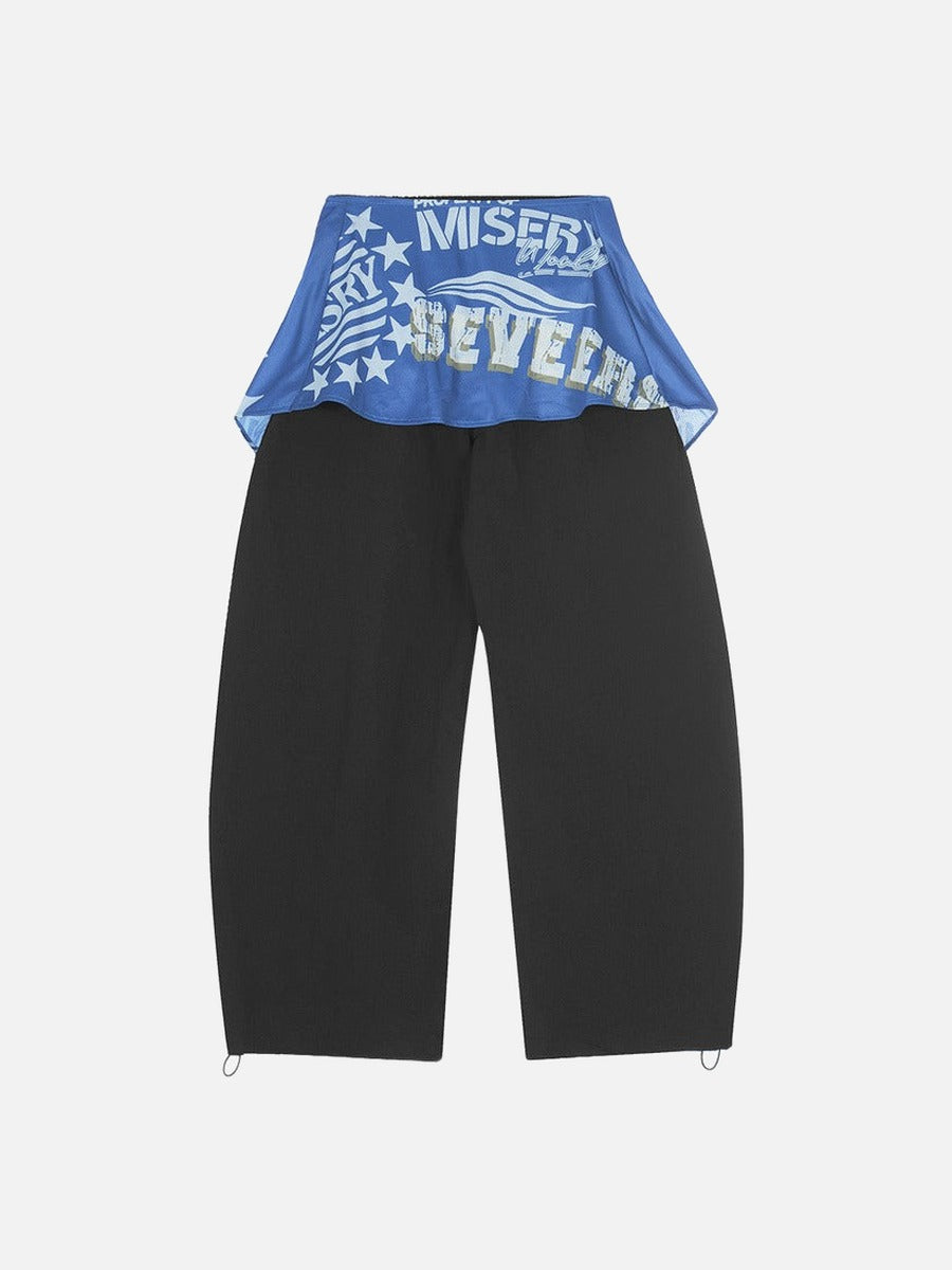 DAXUEN Draped graphic cargo pants with unique prints