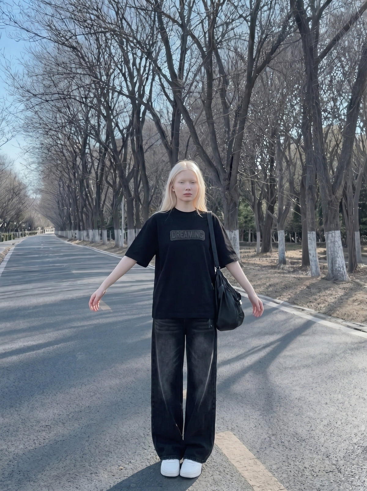 DAXUEN Relaxed fit short-sleeved t-shirt with graphic prints — model photo