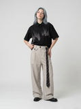 DAXUEN Short-sleeved button-up shirt with embroidery — model photo