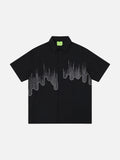 DAXUEN Short-sleeved button-up shirt with embroidery