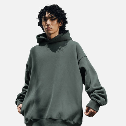 DAXUEN Oversized hoodie with dropped shoulders and solid colors