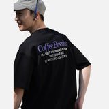 DAXUEN black oversized dual-graphic drop-shoulder t-shirt